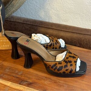 Charles Jourdan Y2K Leopard Print Women's Heels pony fur